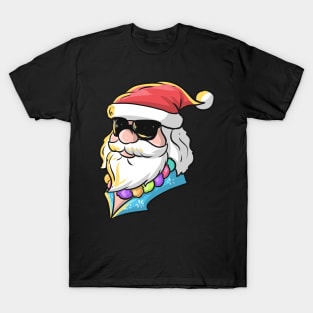 Santa In Hawaiian Shirt And Sunglasses For Christmas In July T-Shirt